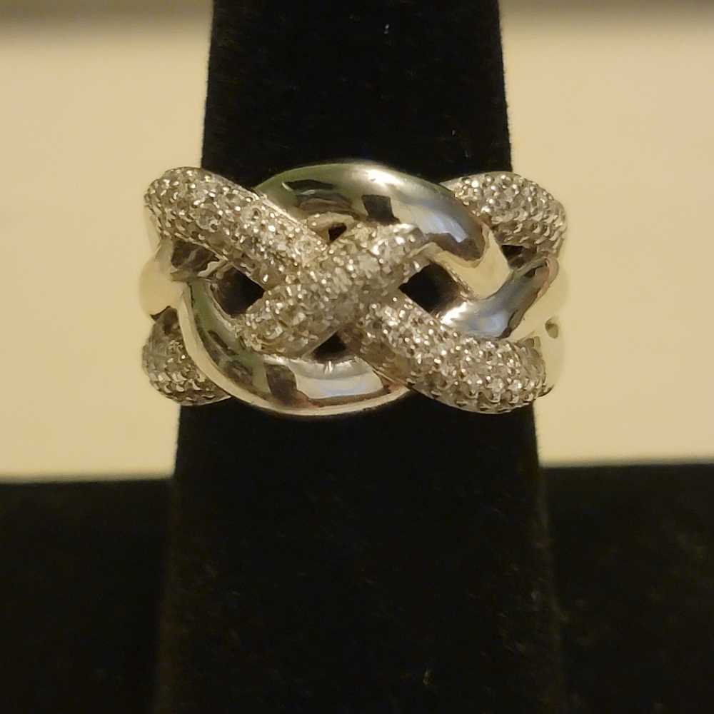 Sterling silver with CZ size 8
